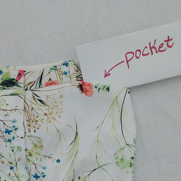 WORTHINGTON SLIM FIT Floral Print Off-White Pants NWOT - Picture 4 of 8